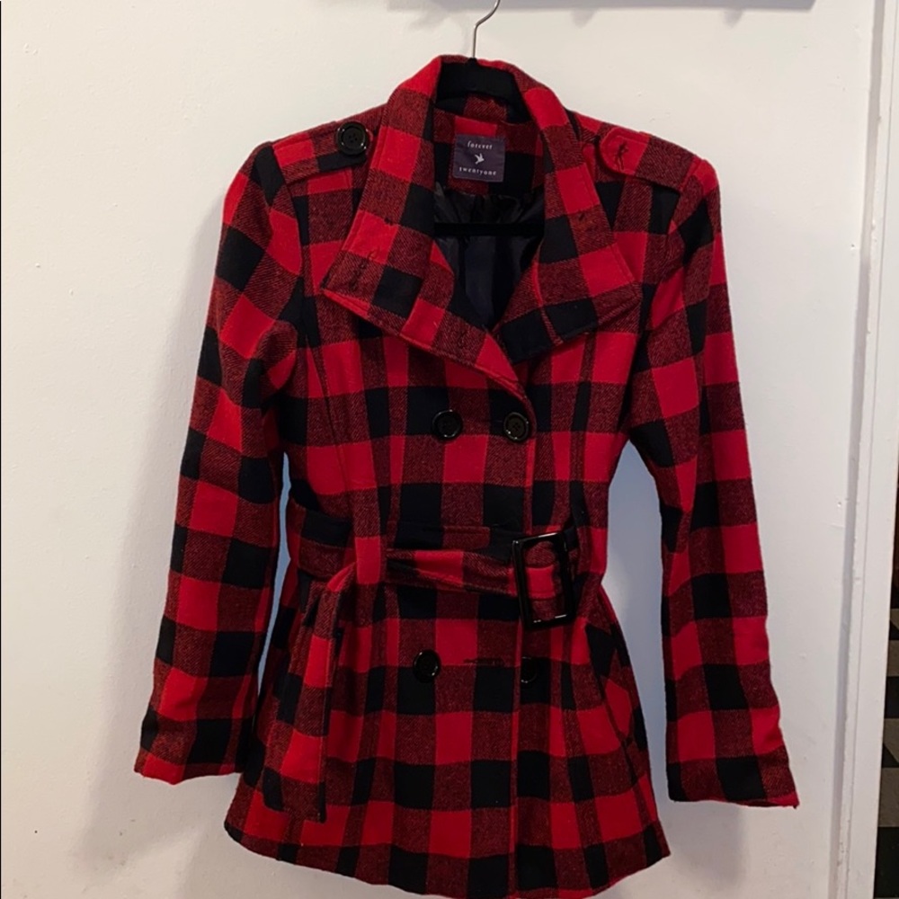 ✨Checkered Peacoat✨